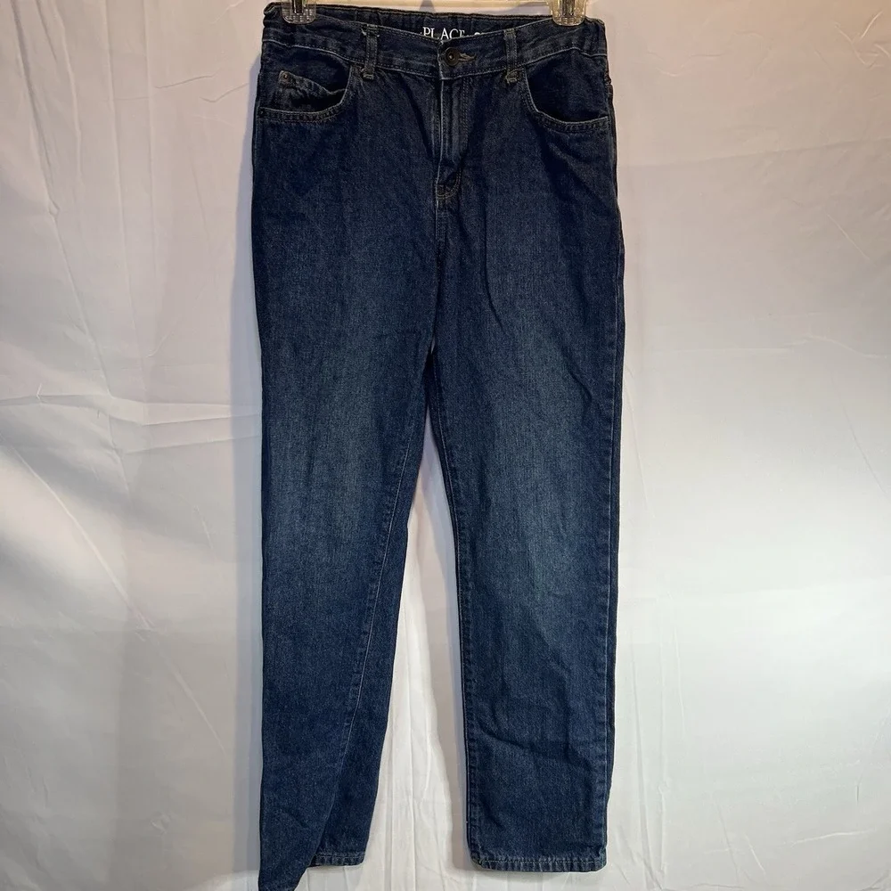 Childrens Place Jeans Boys 14 Blue Straight Dark Wash Pants‎ Casual Cotton Youth